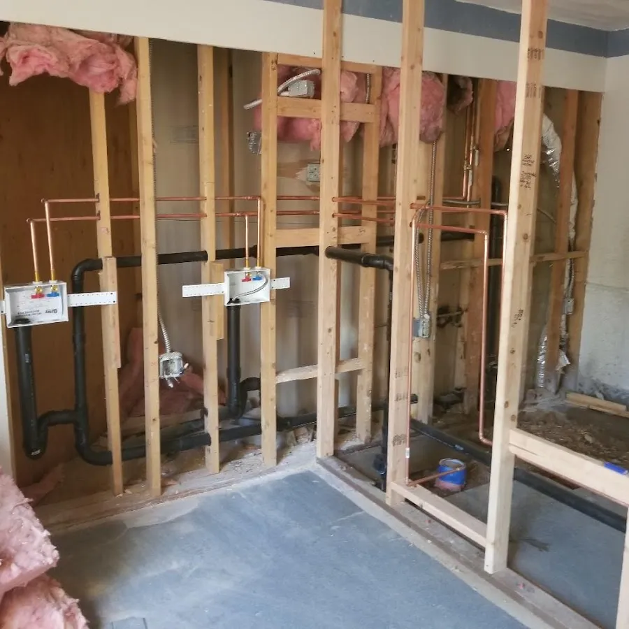 Copper pipe rough-in and plumbing installation in Muskogee